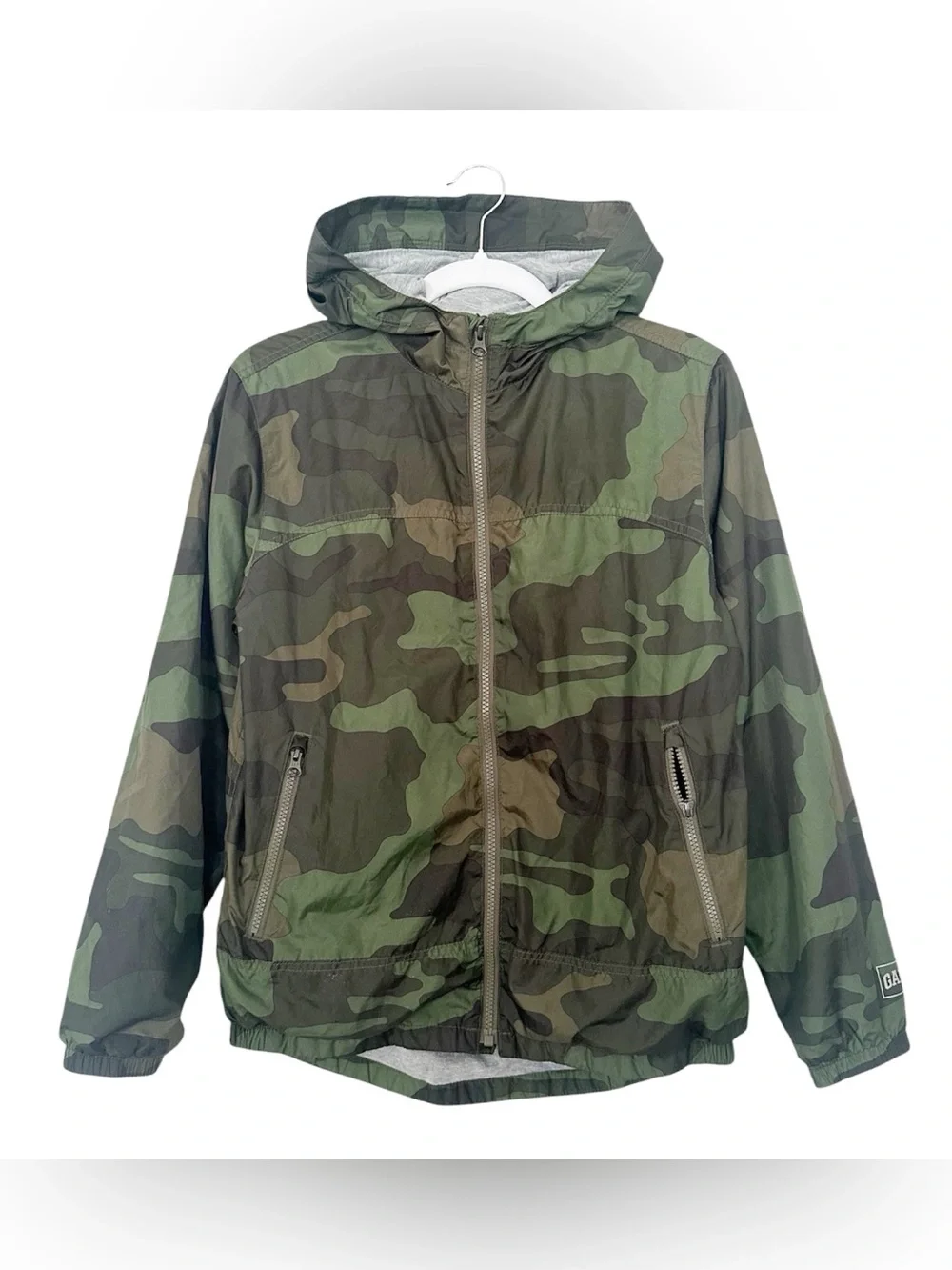 Gap Kids Camo Jersey-Lined Windbuster Jacket Boys Size XXL (14-16)